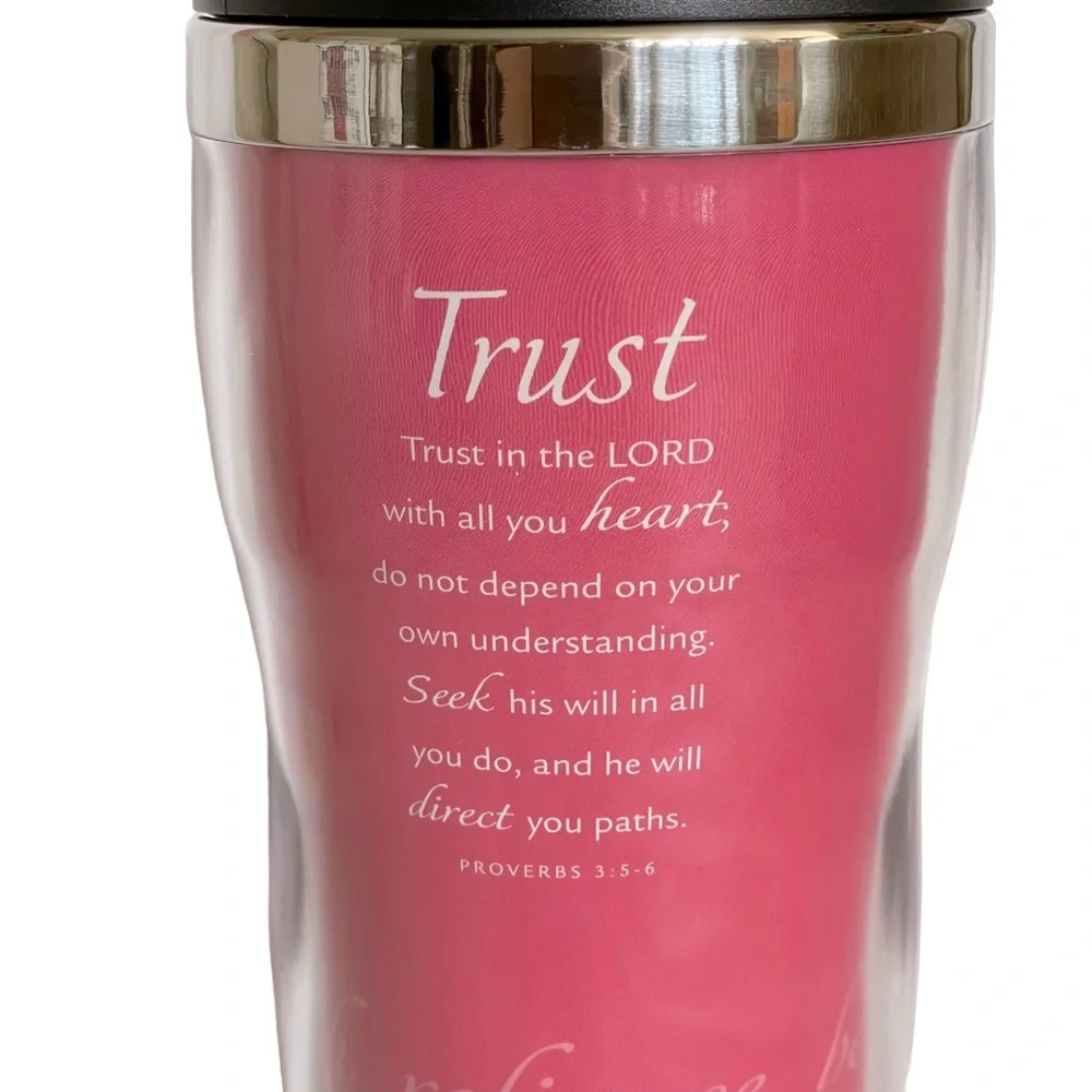 Acrylic Insulated Travel Tumbler Mug Inspirational TRUST with Scripture 16 oz.